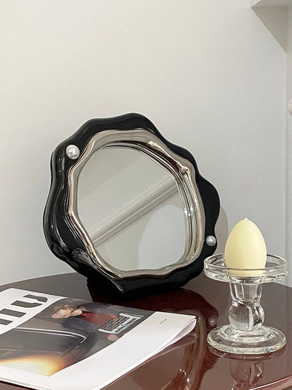 Pearl Makeup Mirror Desk Decor