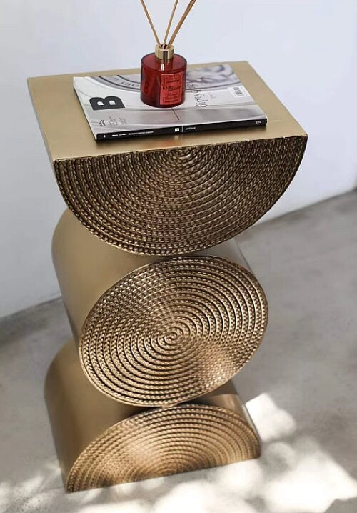 Modern Woven Side Table End Table