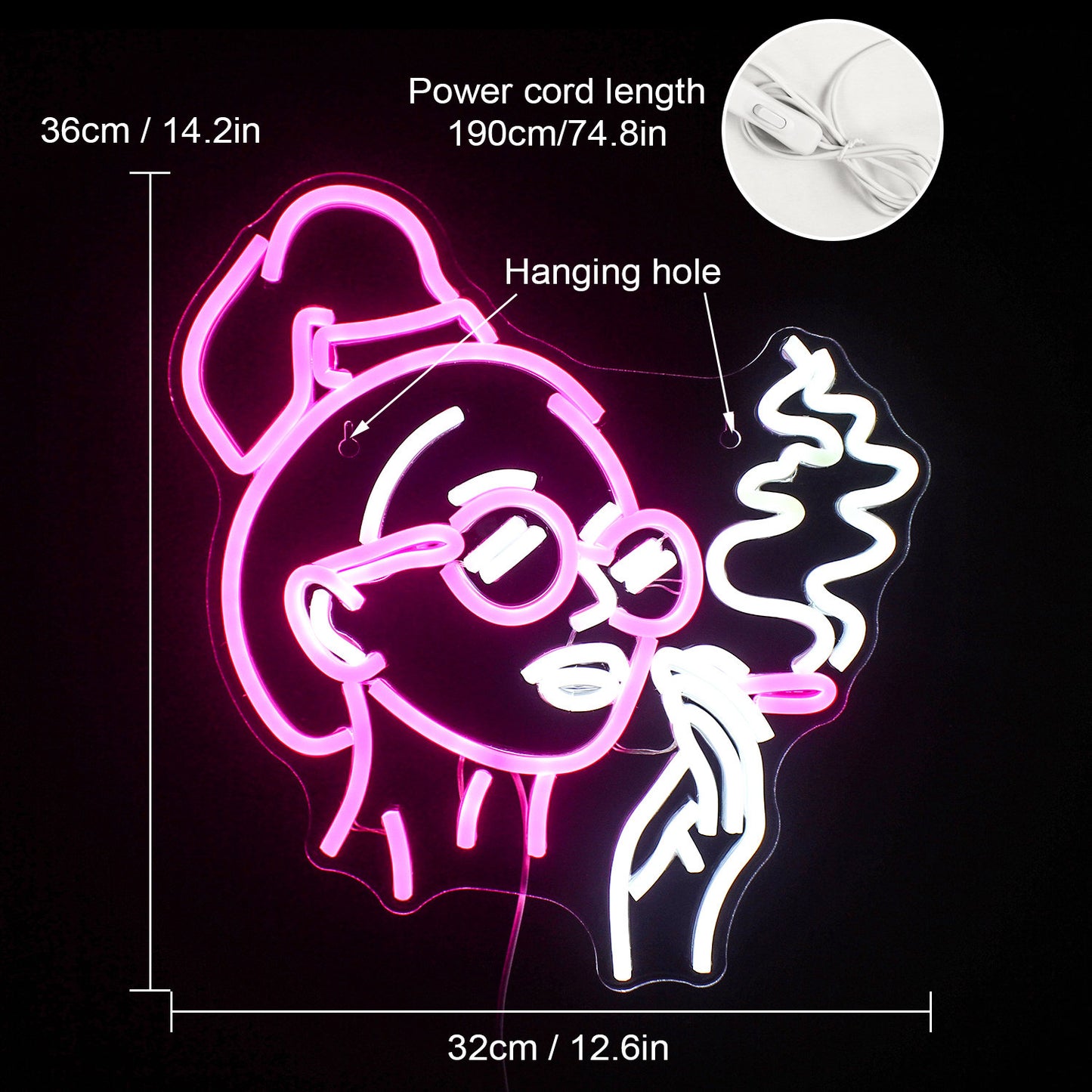 Girl Smoking Neon Sign