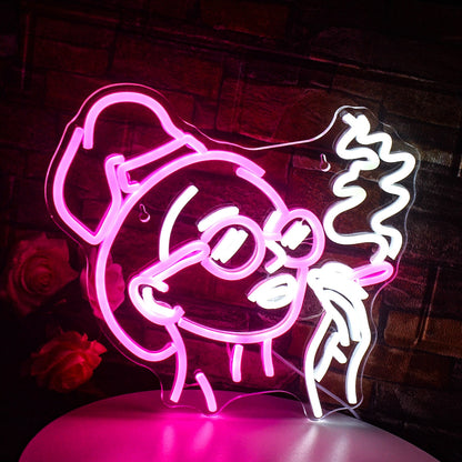 Girl Smoking Neon Sign