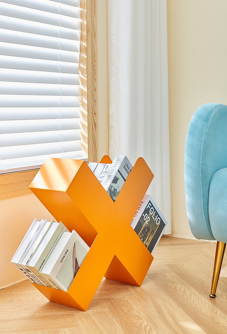 X-Shaped Metal Bookshelf