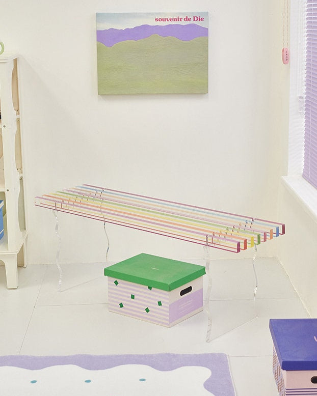 Acrylic Rainbow Bench Chair