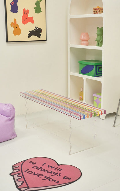 Acrylic Rainbow Bench Chair