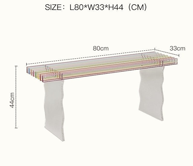 Acrylic Rainbow Bench Chair