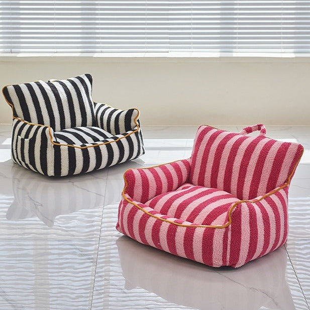 Cute Striped Lazy Sofa Pet Chair