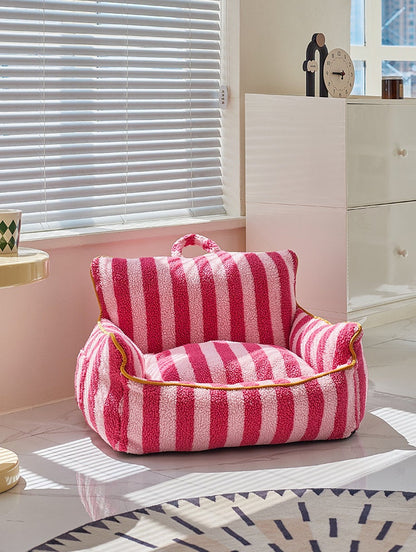 Cute Striped Lazy Sofa Pet Chair