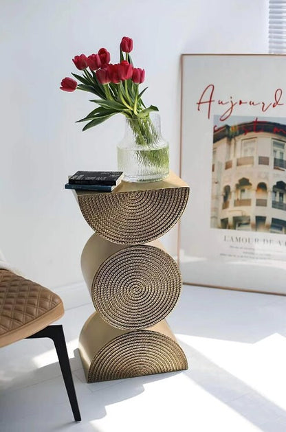 Modern Woven Side Table End Table