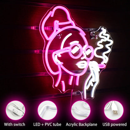 Girl Smoking Neon Sign