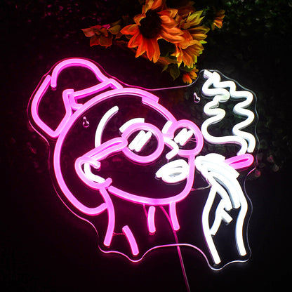 Girl Smoking Neon Sign